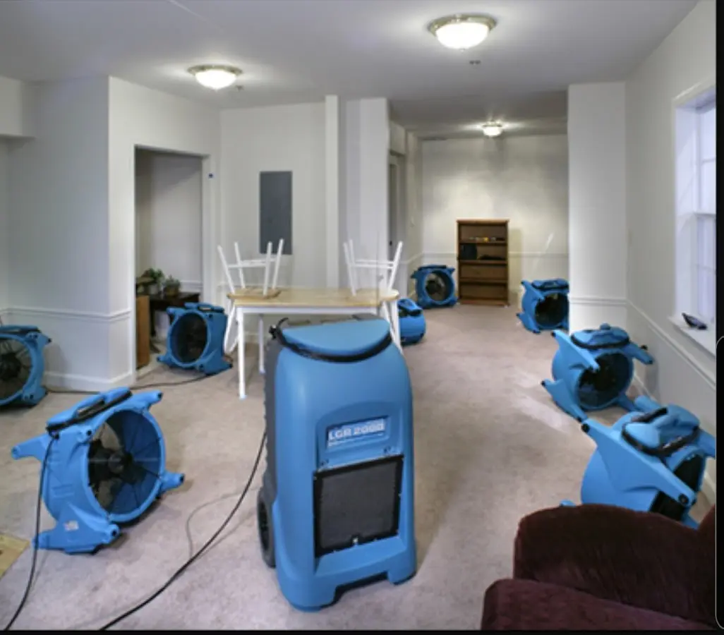 Air movers and dehumidifier setup for Water Damage Restoration in Alamogordo